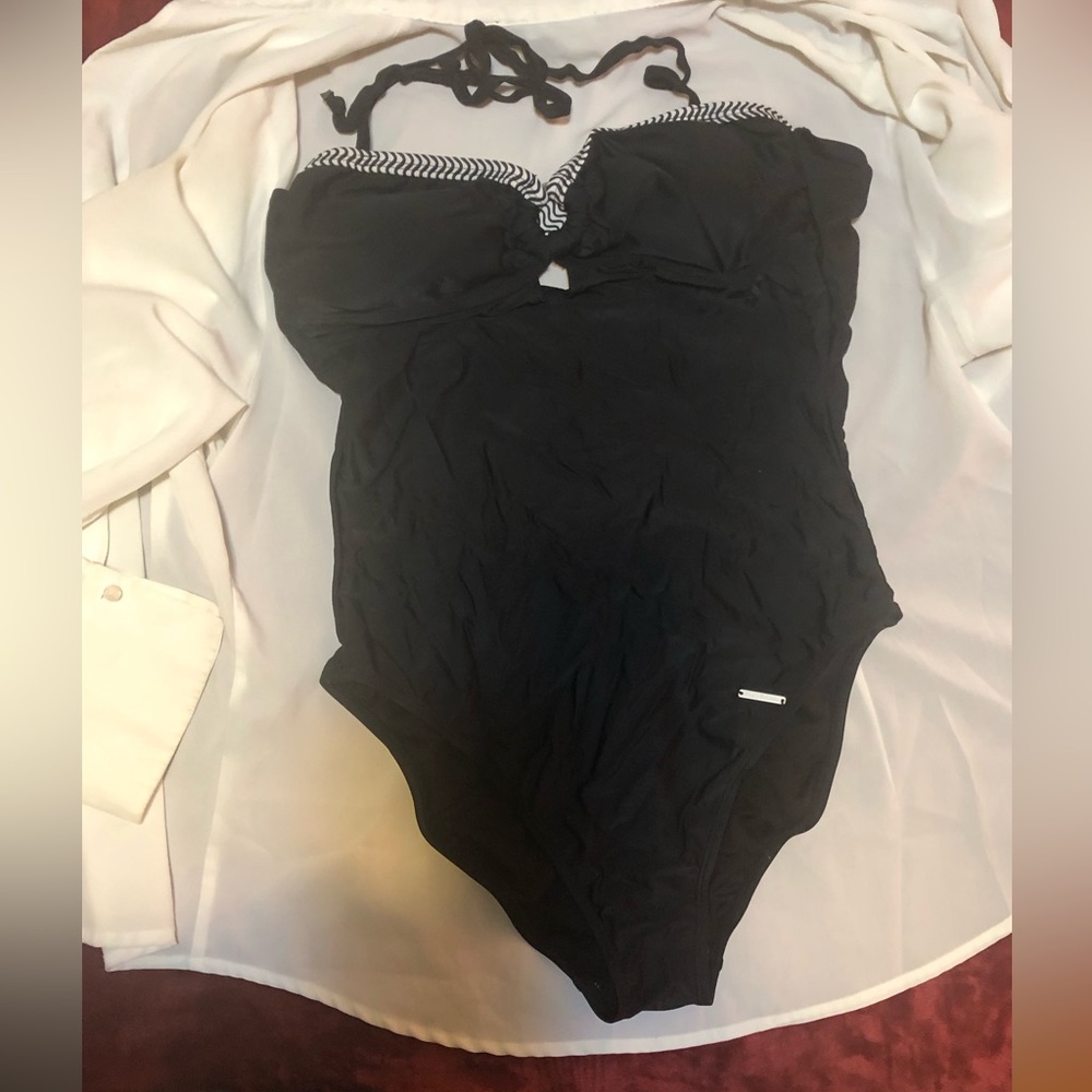 U.S. Polo Assn. Black One-Piece Swimsuit - Picture 3 of 6